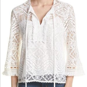 Nanette Lepore White Lace Blouse